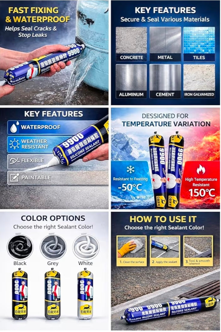 9900 Silicone Sealant Waterproof Tube | High Strength Waterproof |