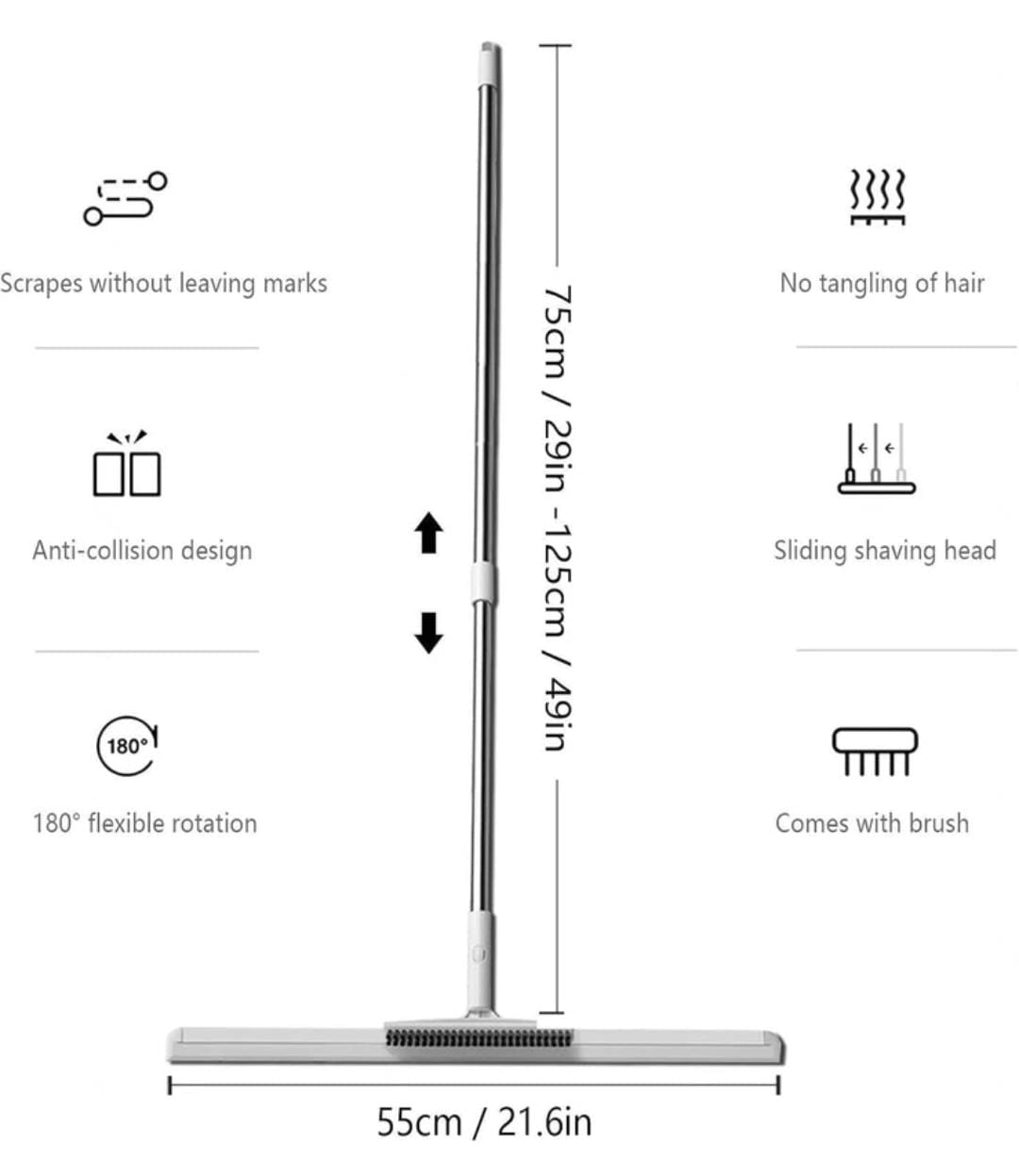 Magic Broom Water Squeegee for Bathroom, Tiles, Marble, Glass & Balcony |