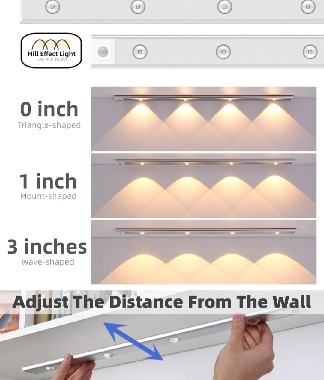 MIRADH 40cm USB Rechargeable Under Cabinet Motion Sensor Light